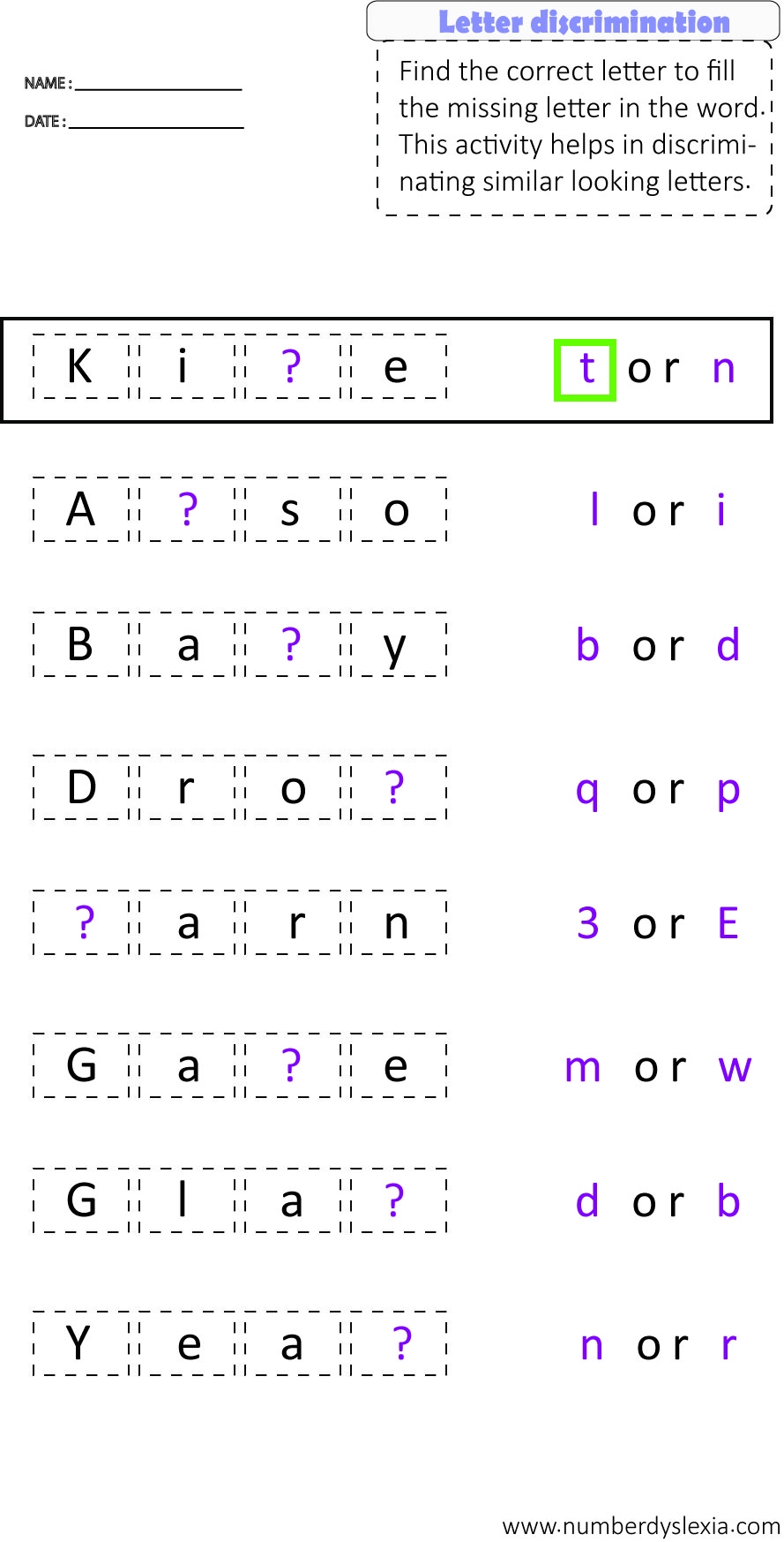 Dyslexia Spelling Worksheets Printable Parents