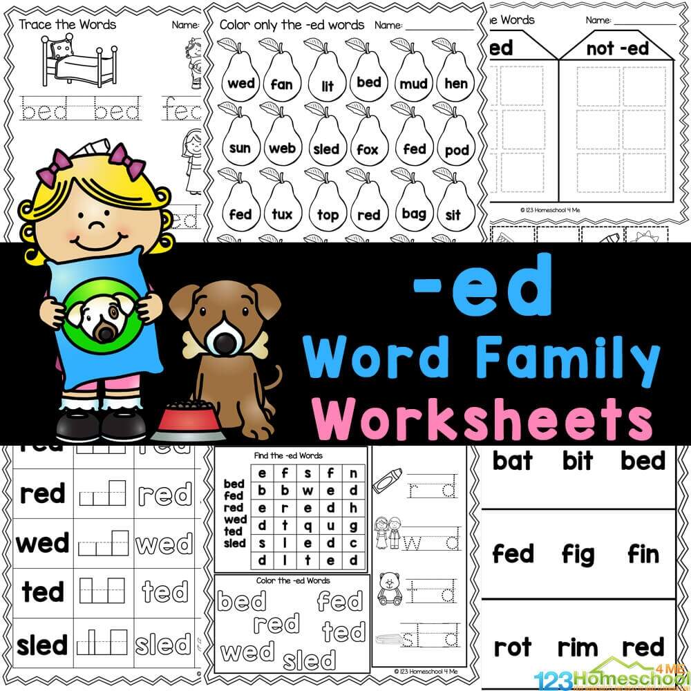 FREE Printable Ed Word Family Worksheets Worksheets Library ET Word Family Worksheets The Teaching Aunt