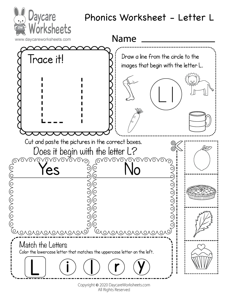 Free Printable Letter L Beginning Sounds Phonics Worksheet For Preschool Free Alphabet Do A Dot Printables Worksheets Letter L Mermaid Themed Sly Spoon