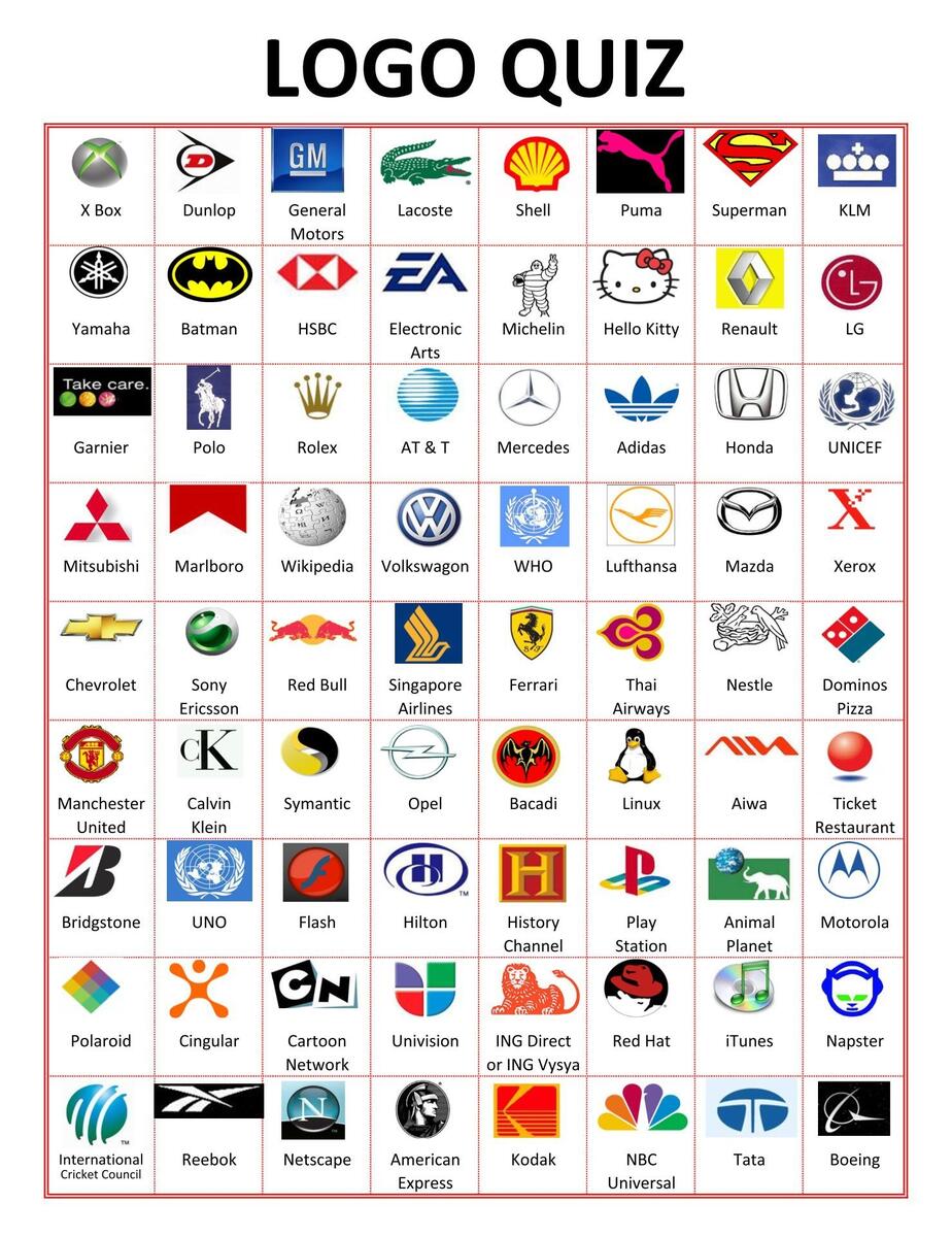 Free Printable Logo Quiz Questions And Answers Download Free Printable Logo Quiz Questions And Answers Png Images Free Worksheets On Clipart Library Quiz Worksheet Name The Logo Quiz With Answers Quiz Worksheet Name That Logo Quiz And Answers