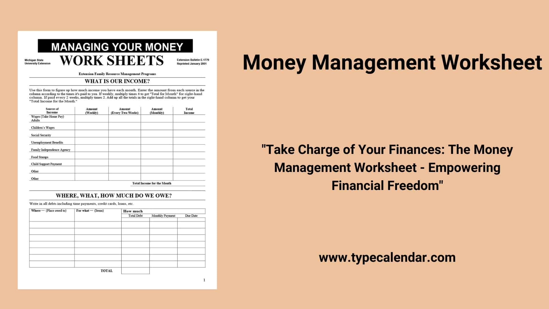 Free Printable Money Management Worksheet Templates PDF Word Free Printable Money Management Worksheet Templates PDF Word