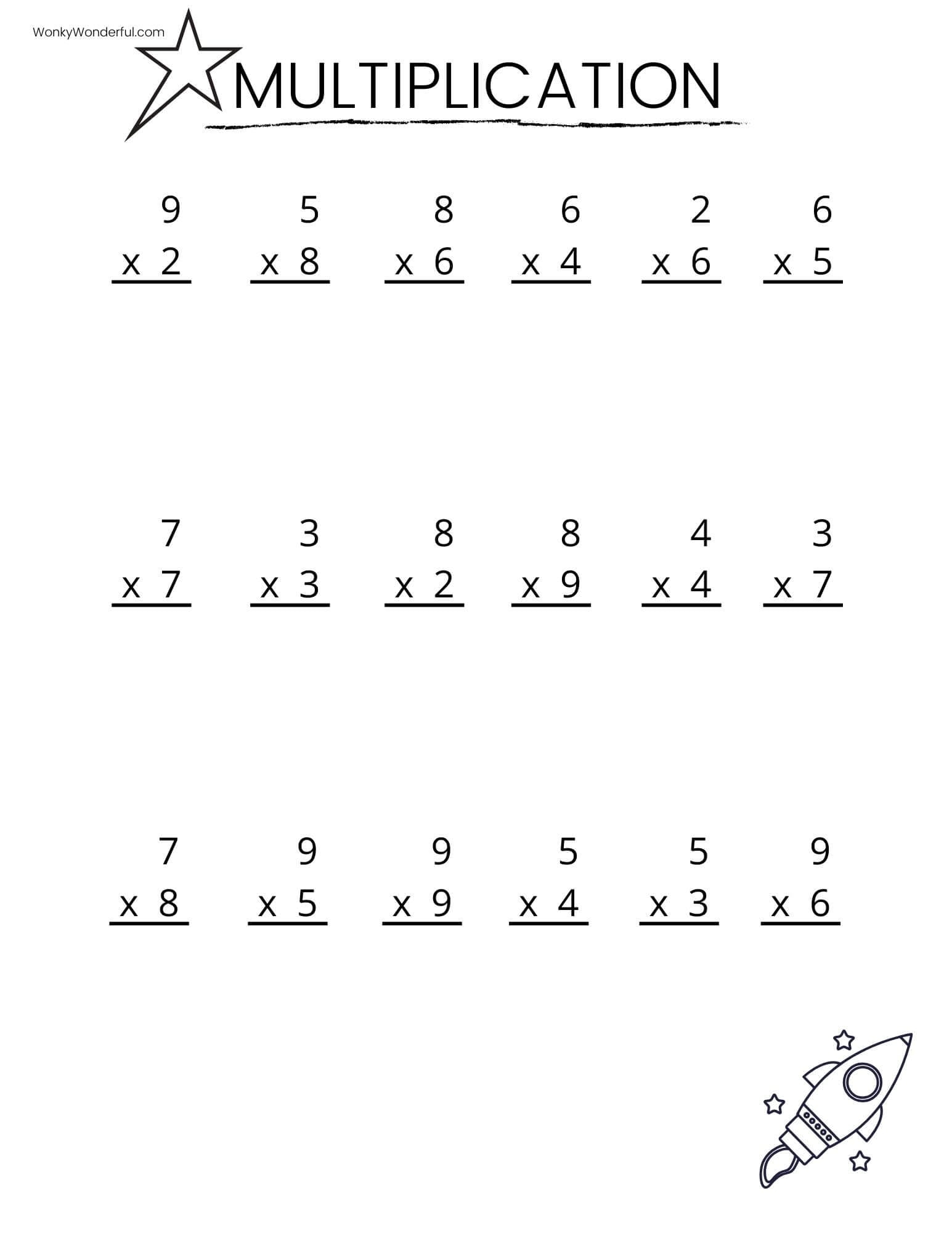 FREE PRINTABLE MULTIPLICATION WORKSHEETS WonkyWonderful Fifth Grade Multiplication Worksheet