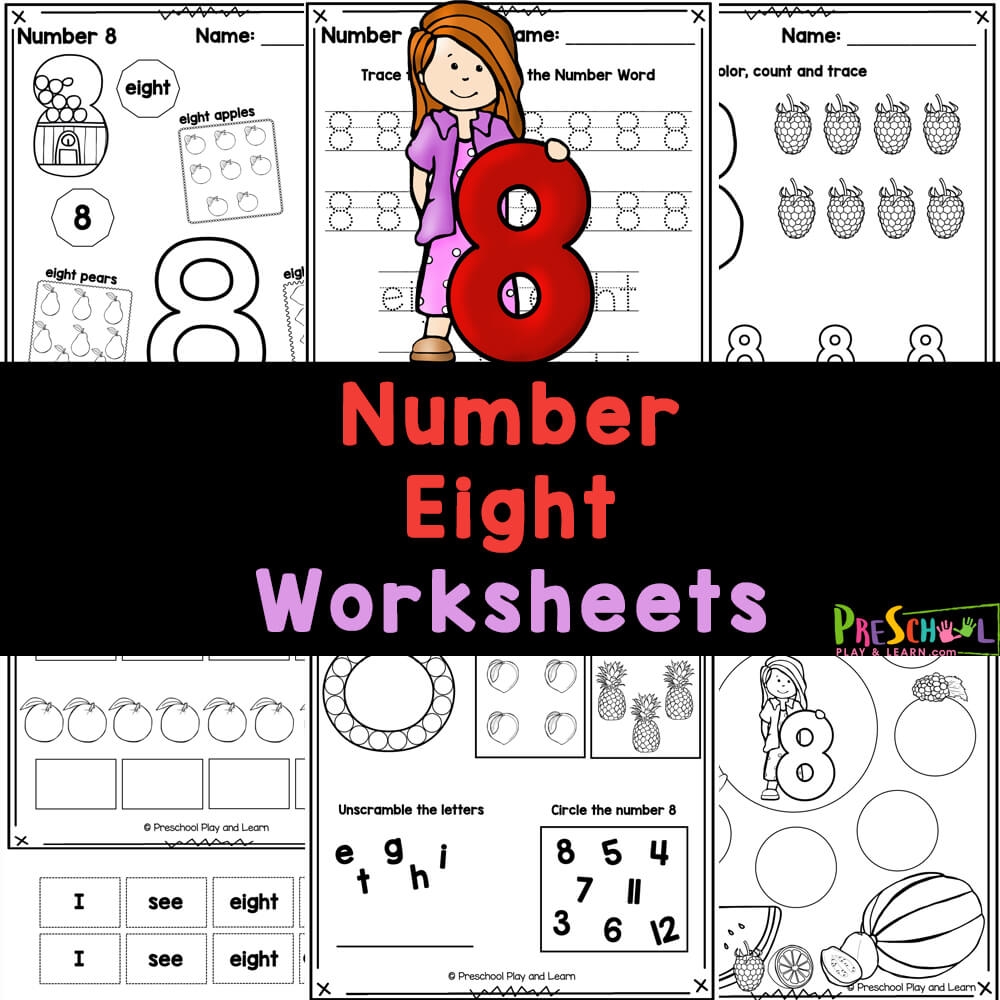 FREE Printable Number 8 Worksheets For Preschoolers FREE Printable Number 8 Worksheets For Preschoolers