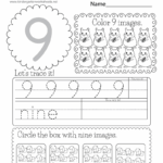 Free Printable Number Nine Worksheet