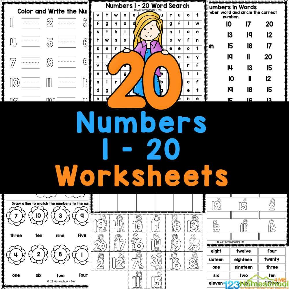 FREE Printable Numbers 1 To 20 Worksheets Tracing Numbers 1 20 Worksheets Free Printable Pdfs Teach Prints