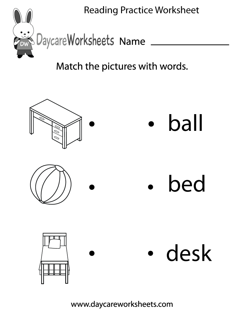 Free Printable Reading Practice Worksheet For Preschool Free Printable Reading Practice Worksheet For Preschool