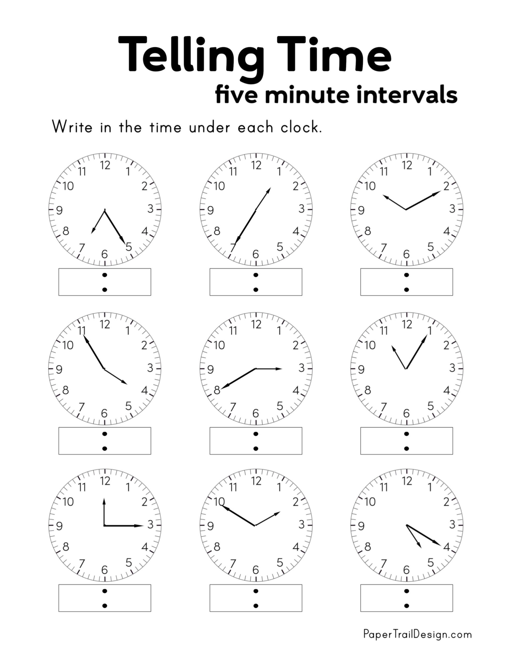 Free Printable Telling Time Worksheets Paper Trail Design Free Printable Telling Time Worksheets Paper Trail Design