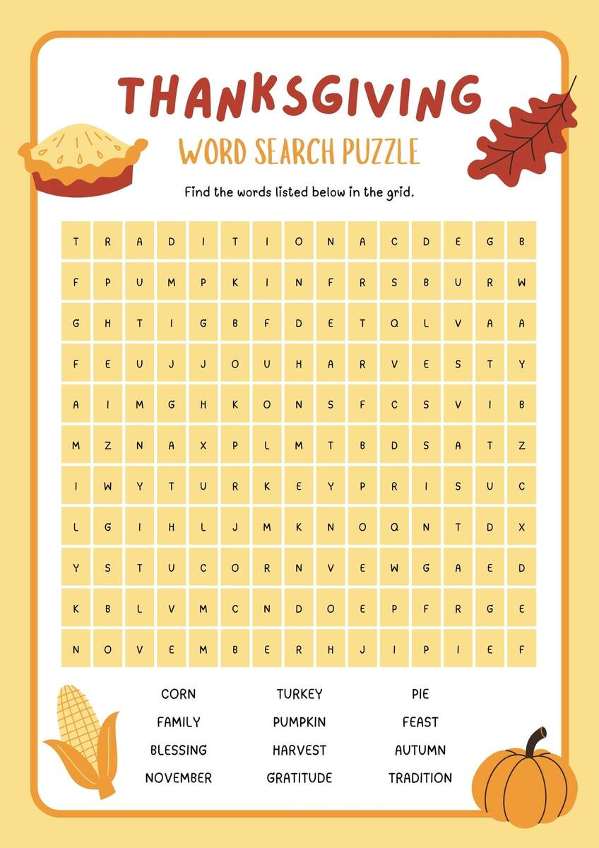 Free Printable Thanksgiving Worksheet Templates Canva Free Printable Thanksgiving Worksheet Templates Canva