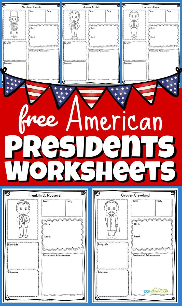 FREE Printable US President Worksheets