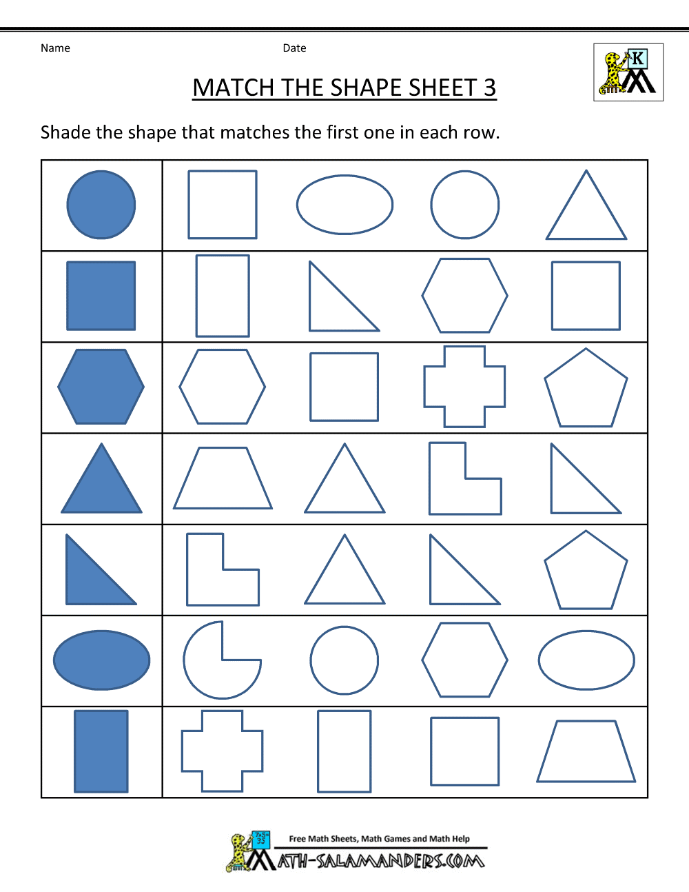 2D Shapes Clip Cards Free Printable