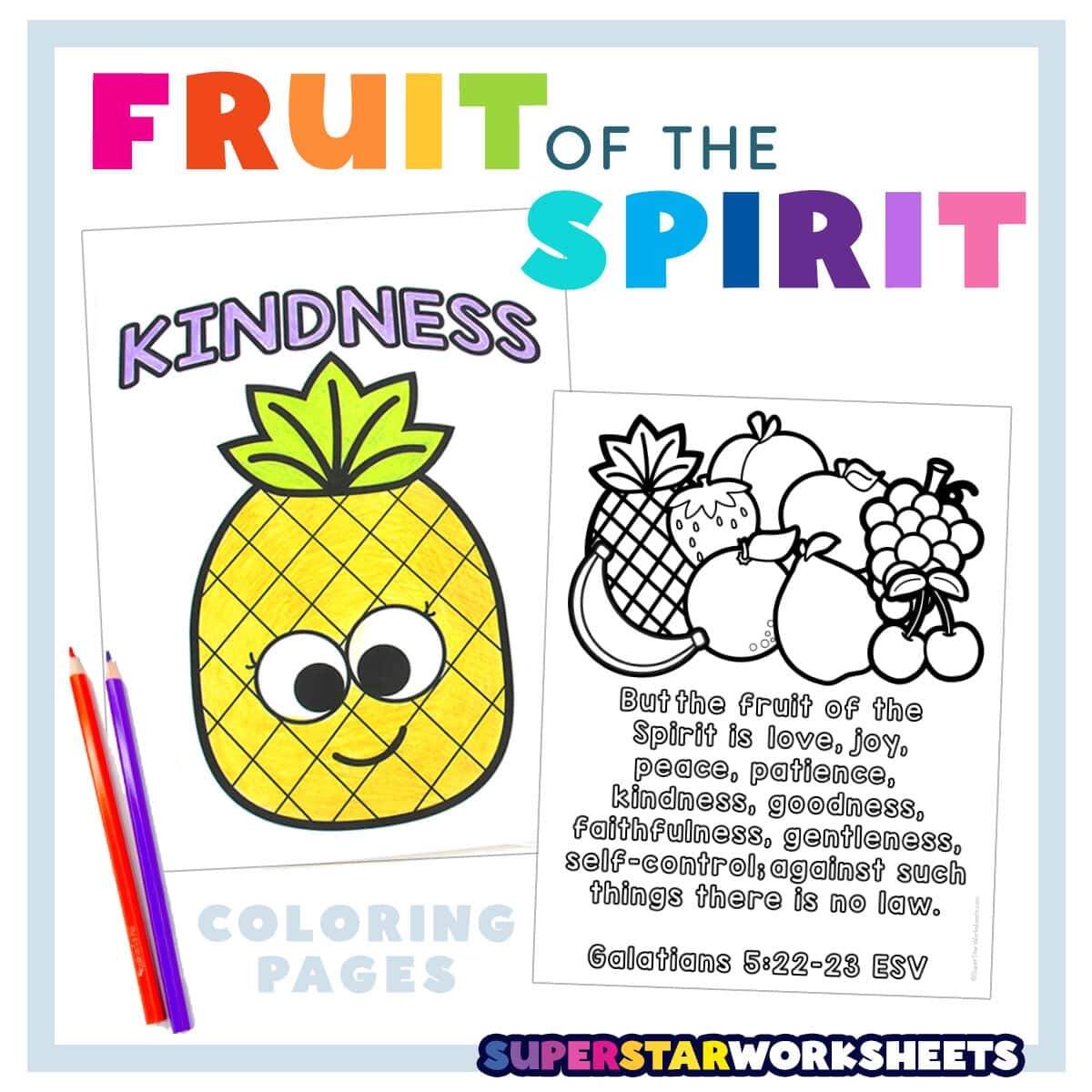 Fruit Of The Spirit Coloring Pages Free Printables Superstar Worksheets