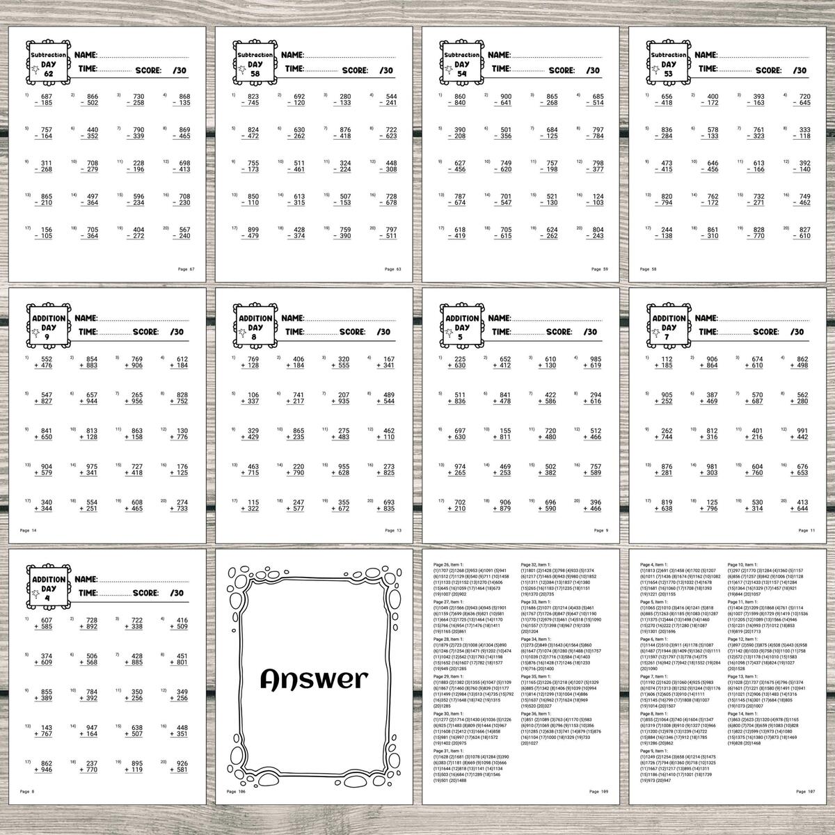 Grade 4 Math Workbook Printable Addition Subtraction Practice 4th Grade Homeschool Resource Instant Download Etsy Grade 4 Math Workbook Printable Addition Subtraction Practice 4th Grade Homeschool Resource Instant Download Etsy