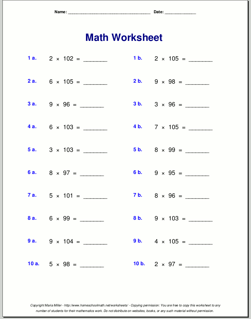 Grade 4 Multiplication Worksheets Math Multiplication Worksheets 4th Grade