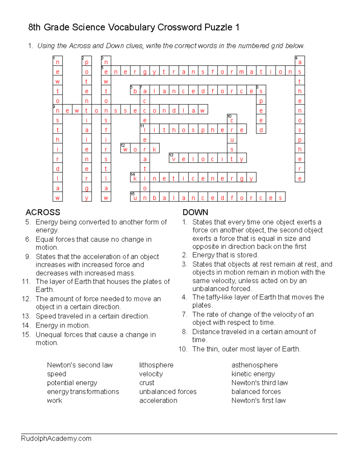 Grade 8 Science Crossword Puzzle 1 Vocabulary Answers Studocu Grade 8 Science Crossword Puzzle 1 Vocabulary Answers Studocu