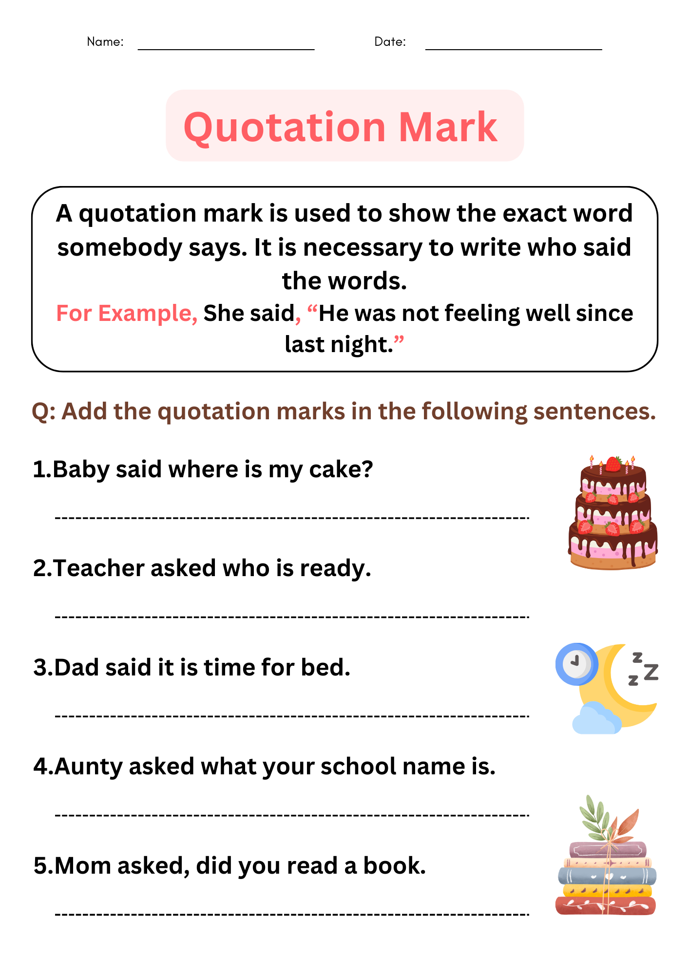 Grammer Quotation Marks Worksheets With Answers For Grade 1 2 3 Made By Teachers Quotation Marks Worksheets Practice With Storyboard That