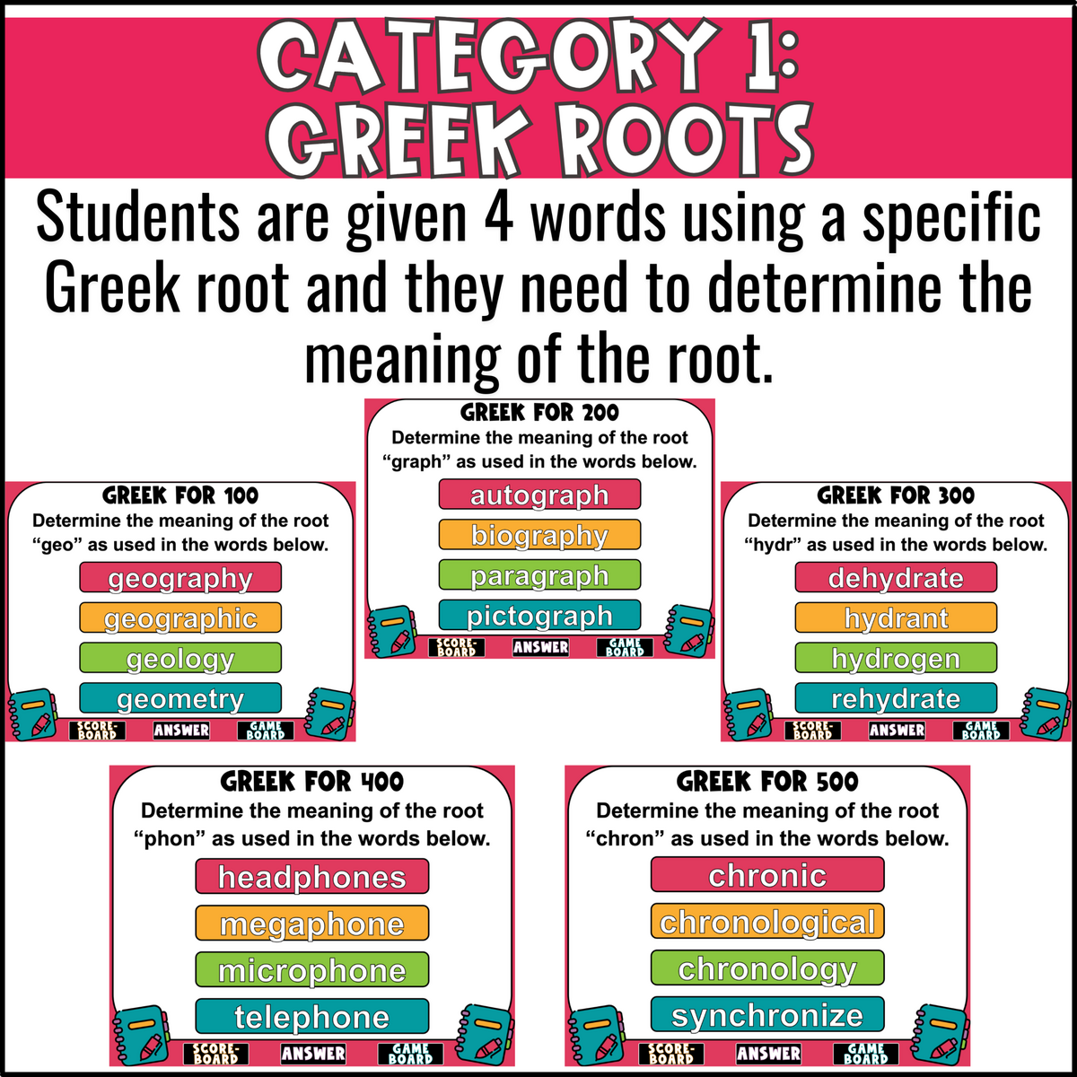 Greek And Latin Roots Game Show Test Prep Reading Review Game Fun In 5th Grade MORE Greek And Latin Roots Flect Flex Worksheet WordMint