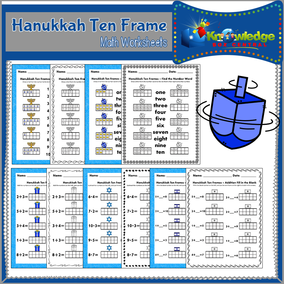 Hanukkah Ten Frame Math Worksheets Made By Teachers