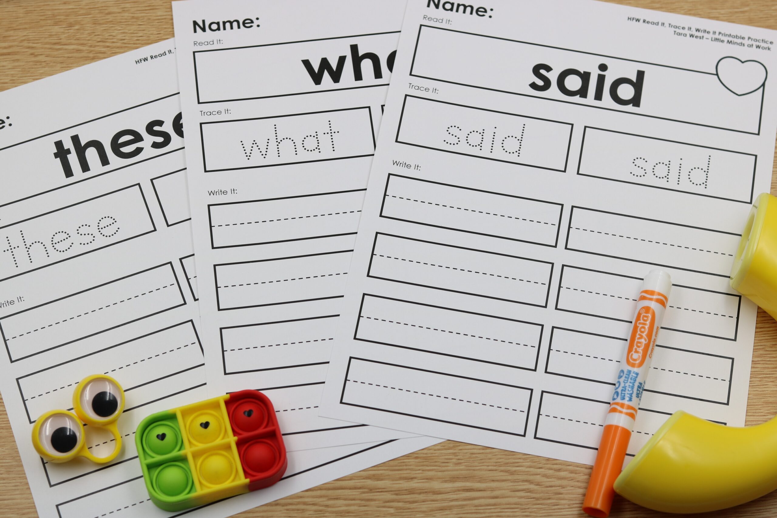 High Frequency Words Read Trace Write Freebie Science Of Reading Aligned Practice For Heart And Irregular Words Little Minds At Work