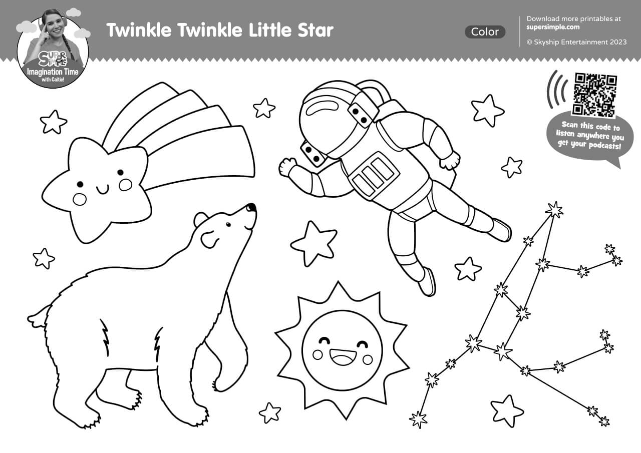 Imagination Time Twinkle Twinkle Little Star Coloring Page Super Simple