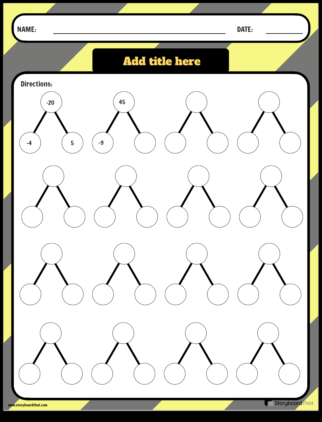 Integer Worksheets Storyboard That S Fun Math Practice