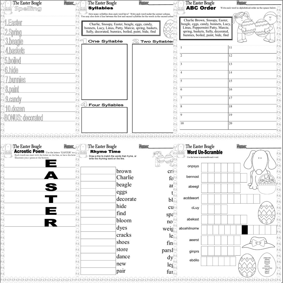 It S The Easter Beagle Charlie Brown TV Read Aloud Book Companion Comprehension Worksheets Made By Teachers