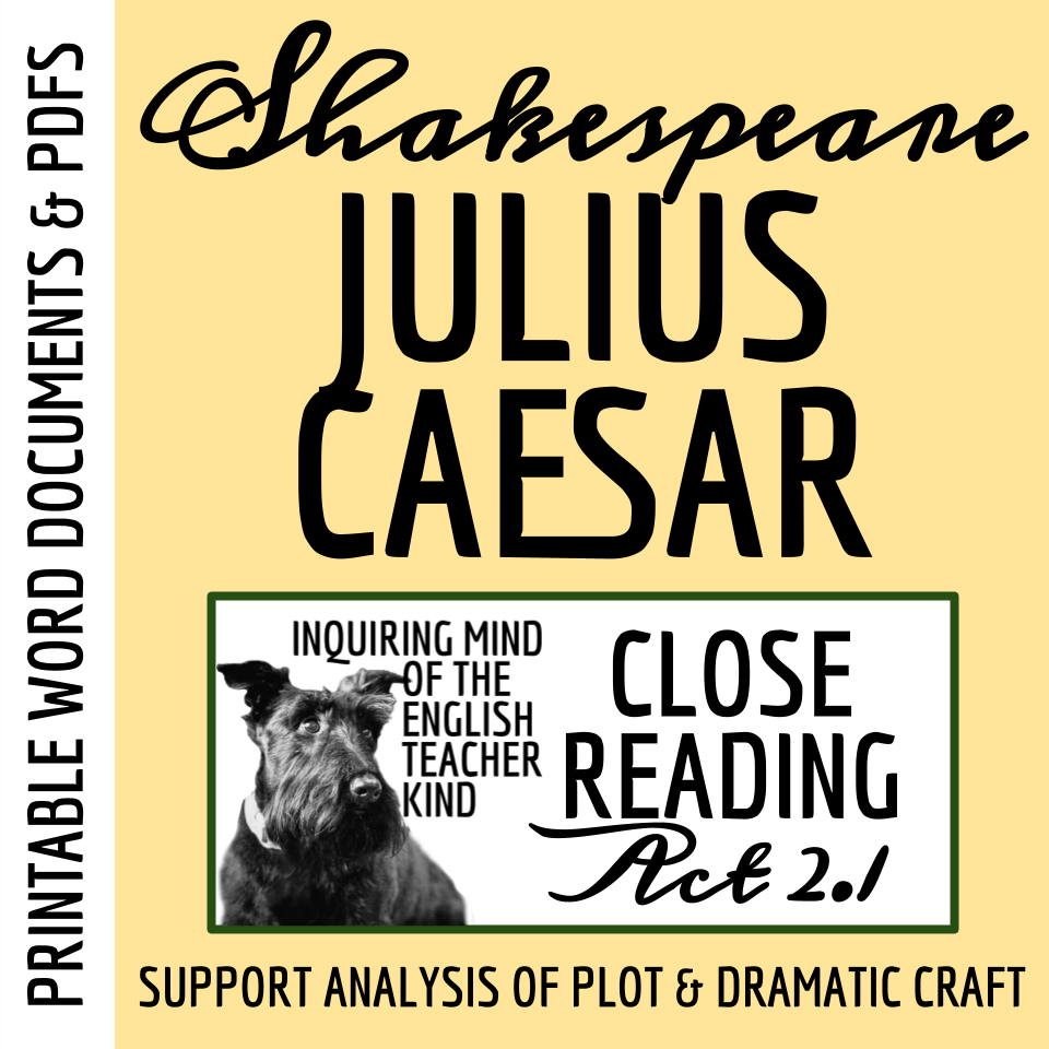 Julius Caesar Act 2 Scene 1 Close Reading Analysis Worksheet And Answer Key Made By Teachers