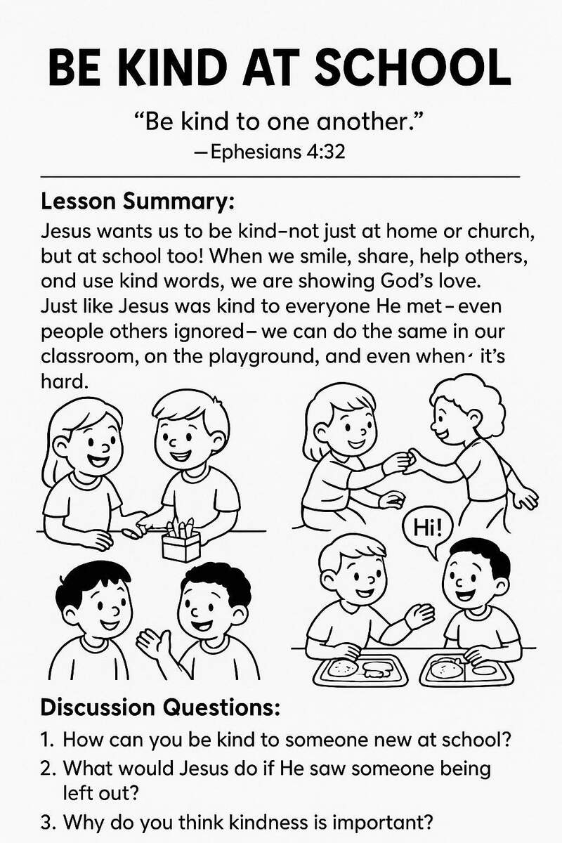Kindness Activity Bundle Bible Lesson Tracker Coloring Page Digital Download Etsy