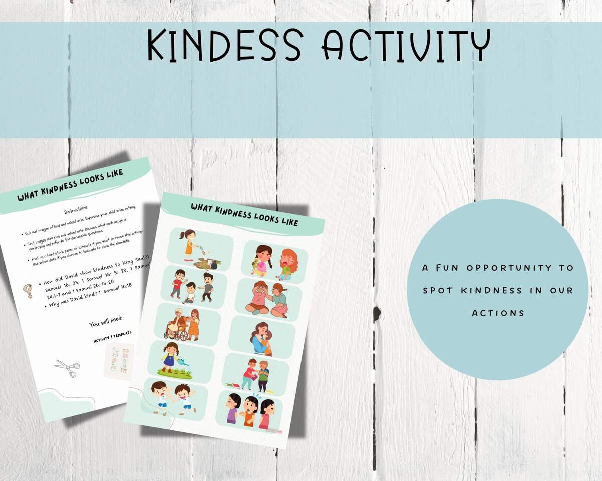 Kindness Activity Bundle Bible Lesson Tracker Coloring Page Digital Download Etsy