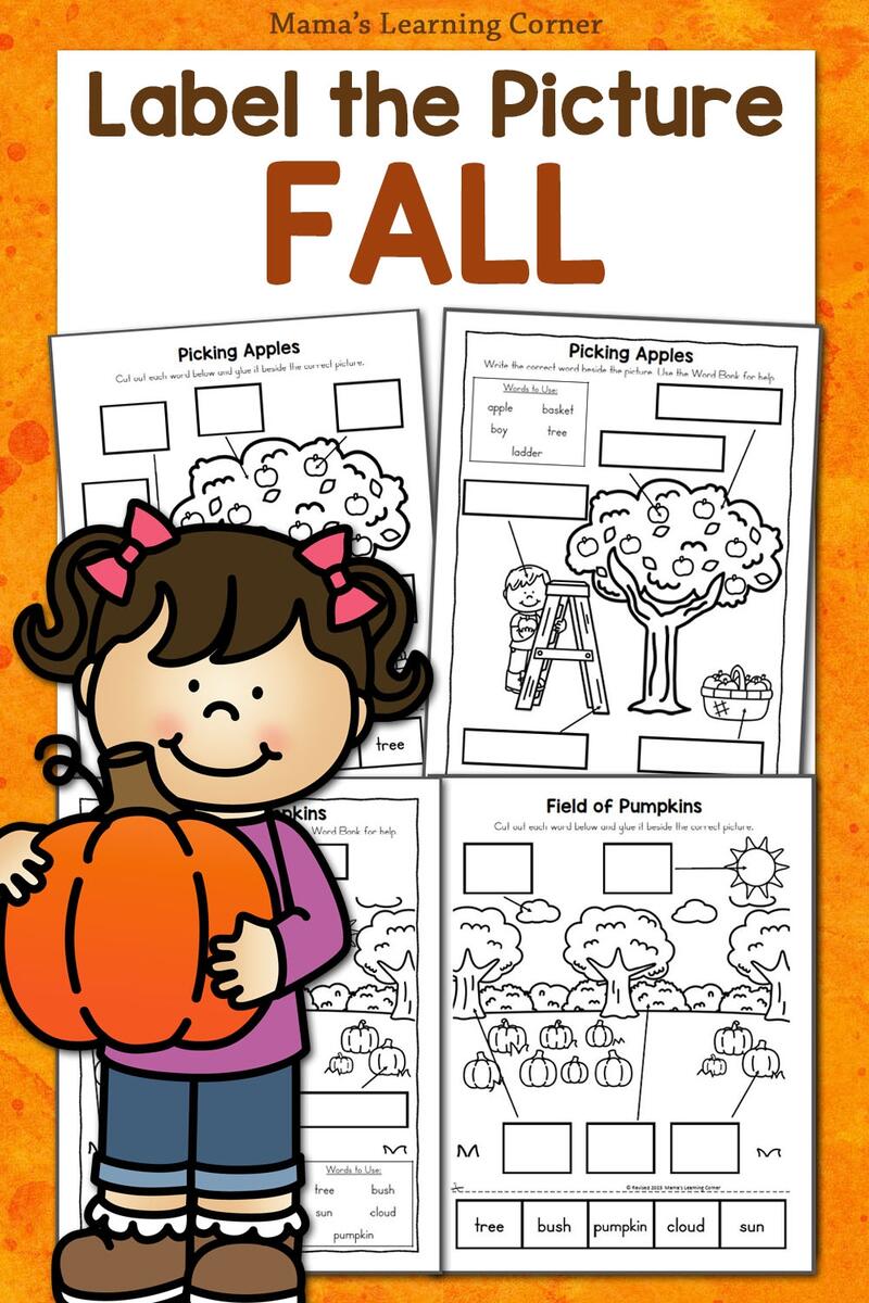 Label The Picture Worksheets For Fall Mamas Learning Corner Label The Picture Worksheets For Fall Mamas Learning Corner