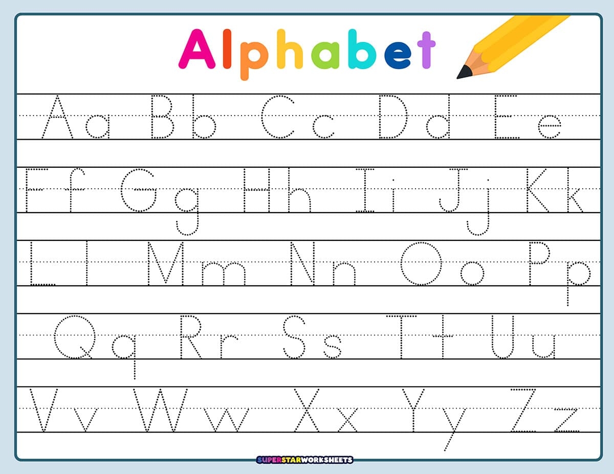 Letter Tracing Worksheets Superstar Worksheets Free Printable Uppercase Alphabet Letters Tracing Worksheet