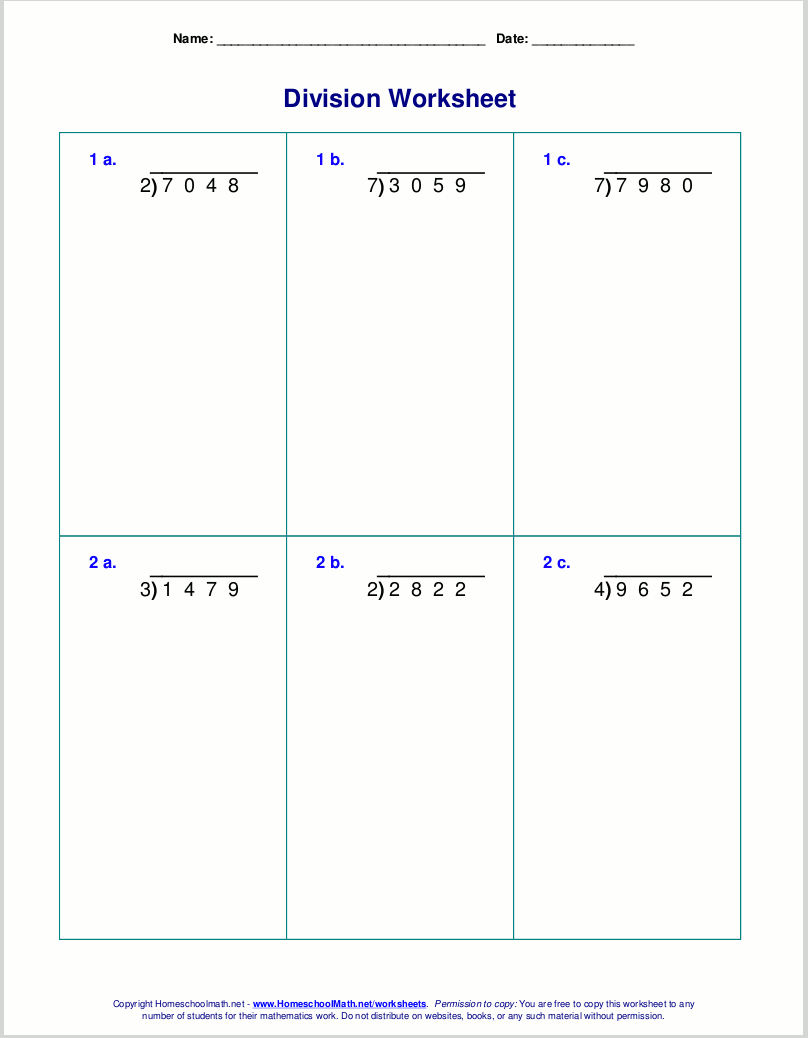 Long Division Worksheets For Grades 4 6 Long Division Worksheets For Grades 4 6