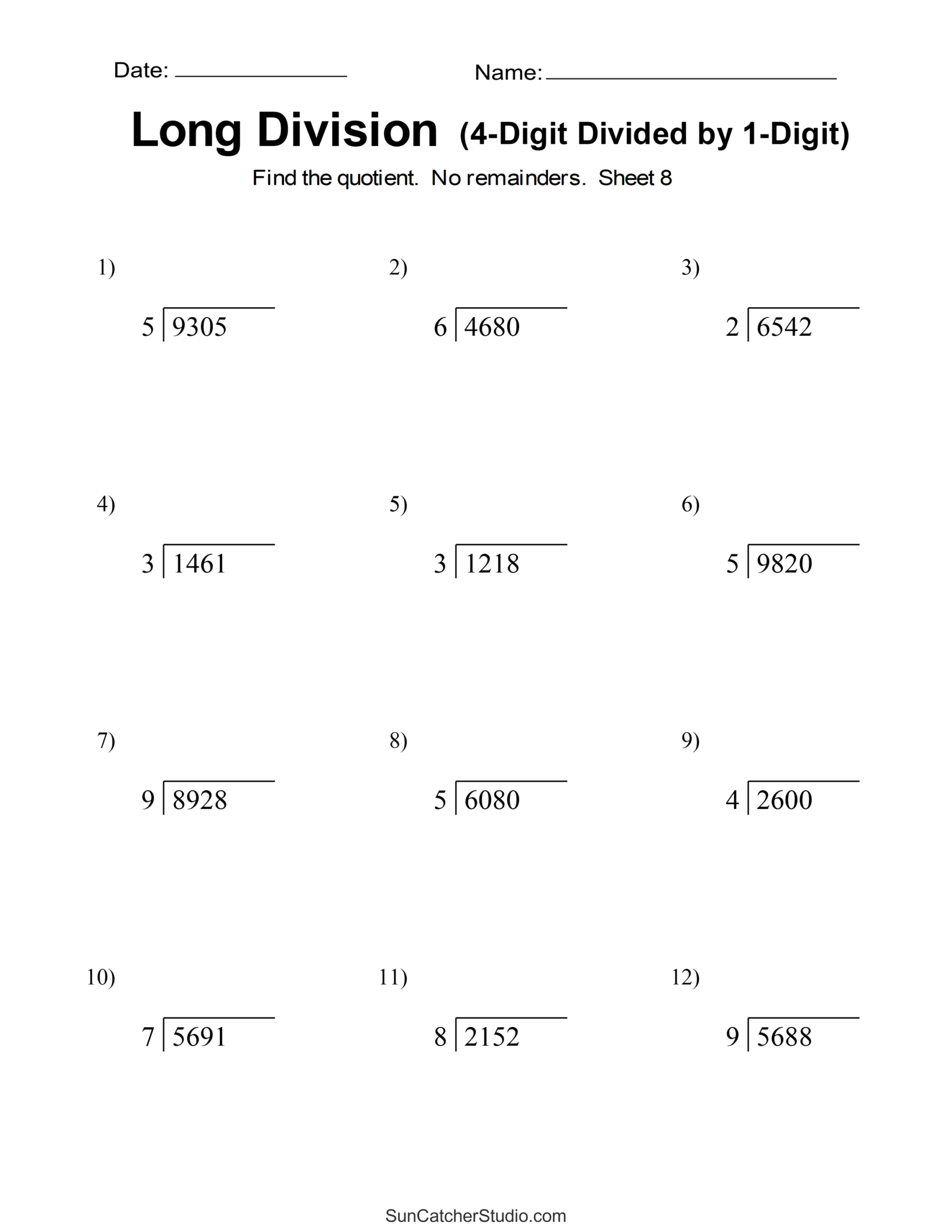 Long Division Worksheets Problems Printable Math Drills Free Printables Lettering SVG Files Tools Apps Division Worksheets