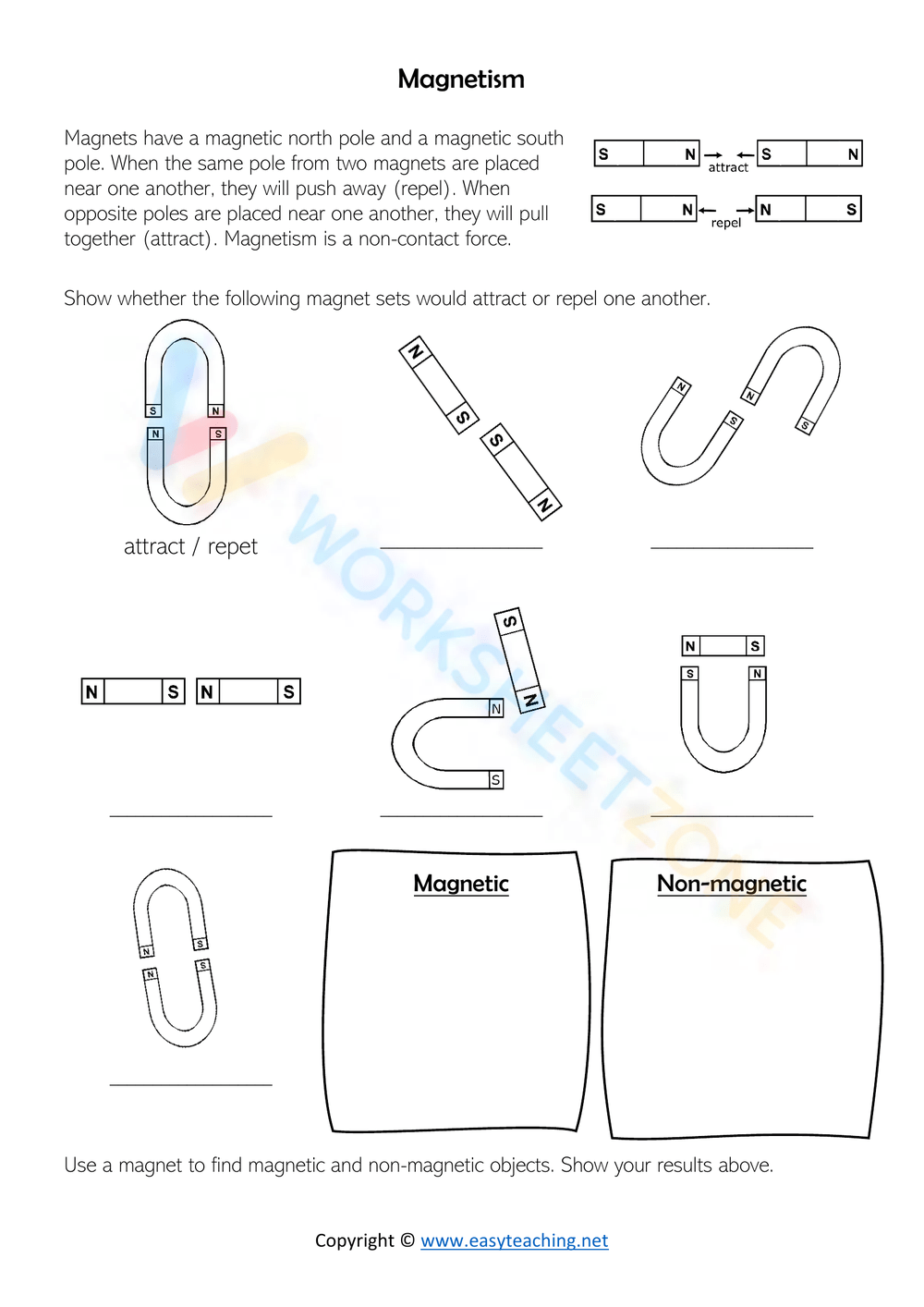 Magnetism Worksheets Printable Magnetism Worksheets Printable