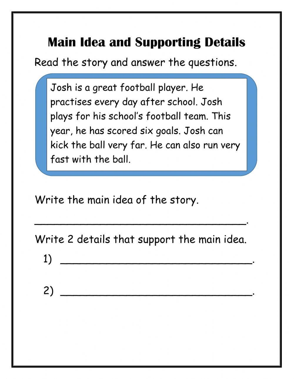 Main Idea With Supporting Details Worksheet Worksheets Library Main Idea With Supporting Details Worksheet Worksheets Library
