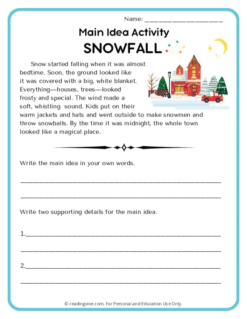 Main Idea Worksheets ReadingVine Worksheets Library Main Idea With Supporting Details Worksheet Worksheets Library