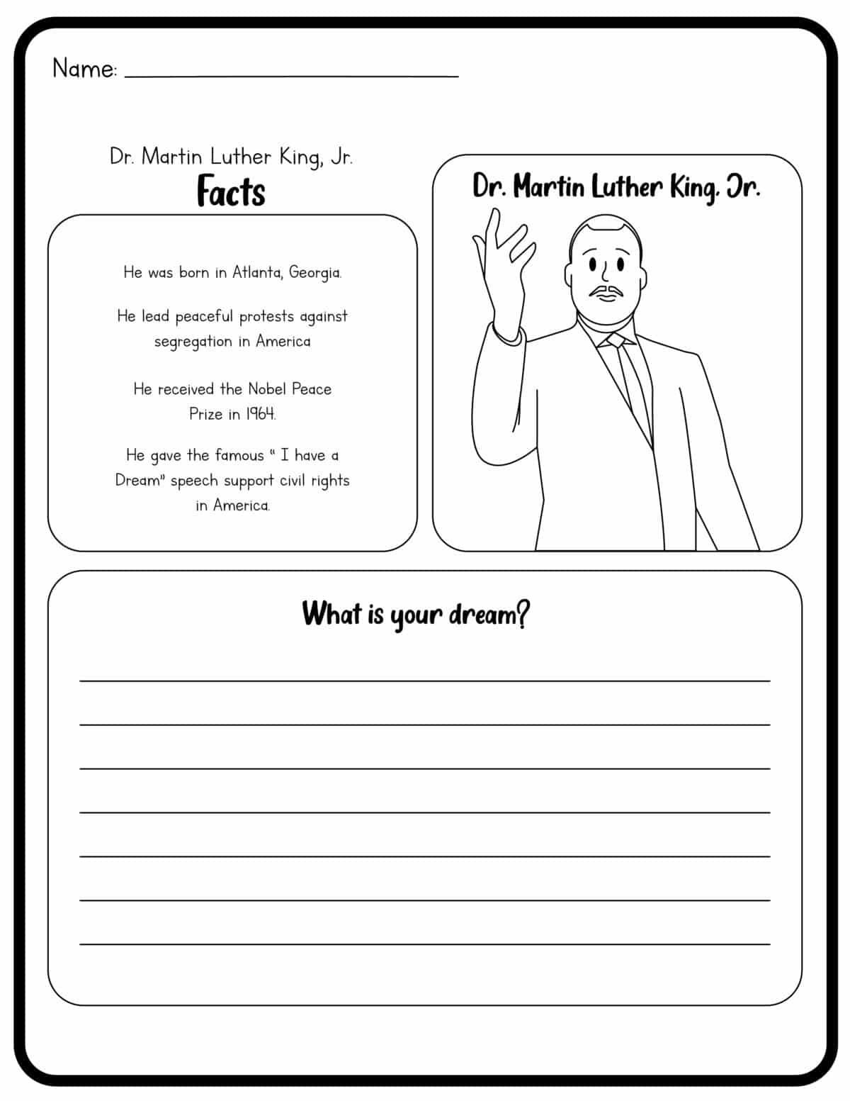 Martin Luther King Jr Worksheets Free Printables Frugal Mom Eh Martin Luther King Jr Worksheets Free Printables Superstar Worksheets
