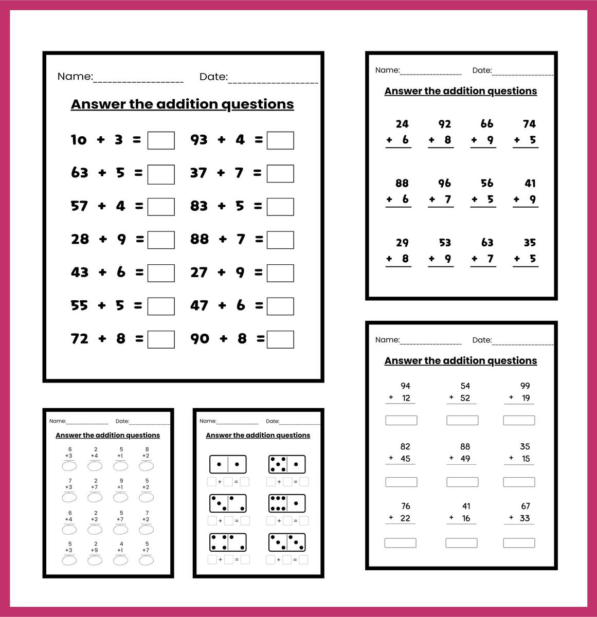 Math Worksheets Autism Addition Practice Made By Teachers
