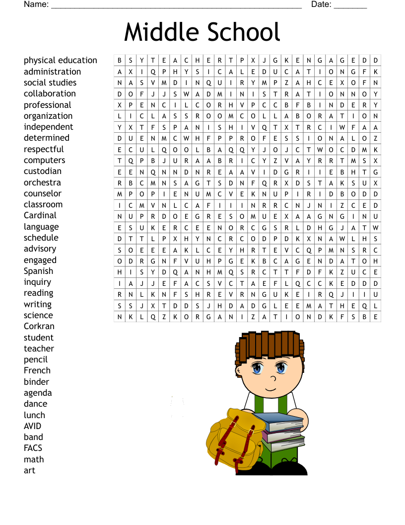 Middle School Word Search WordMint Worksheets Library Middle School Word Search WordMint Worksheets Library