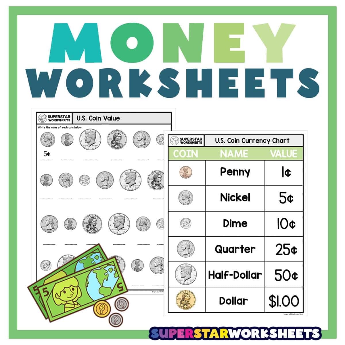Money Worksheets Free Printables Superstar Worksheets Counting Money Worksheets Money Math Free Printables Lettering SVG Files Tools Apps