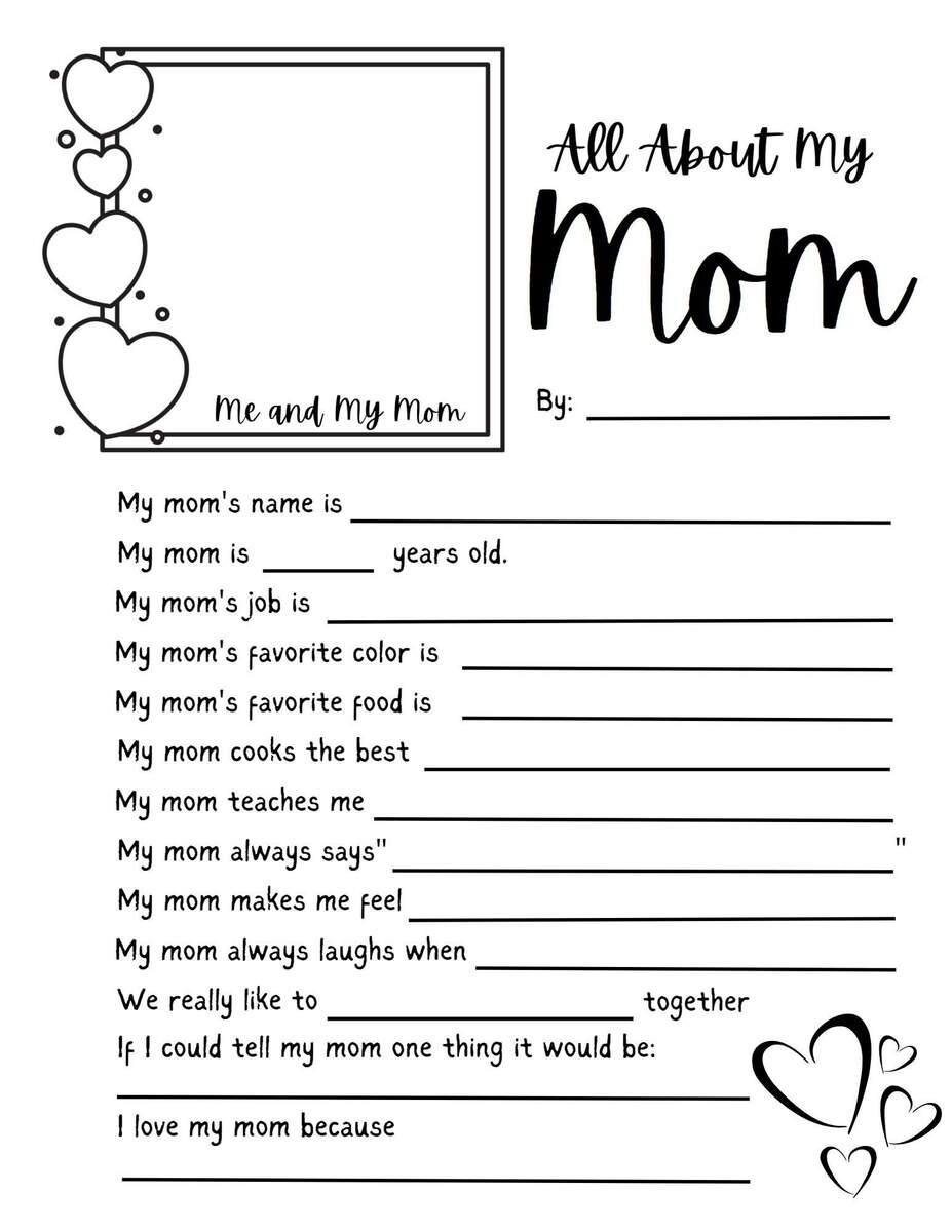 Mother S Day Questionnaire All About My Mom Printable Gift PDF Etsy All About My Mom Printable Free Worksheet MindyMakes