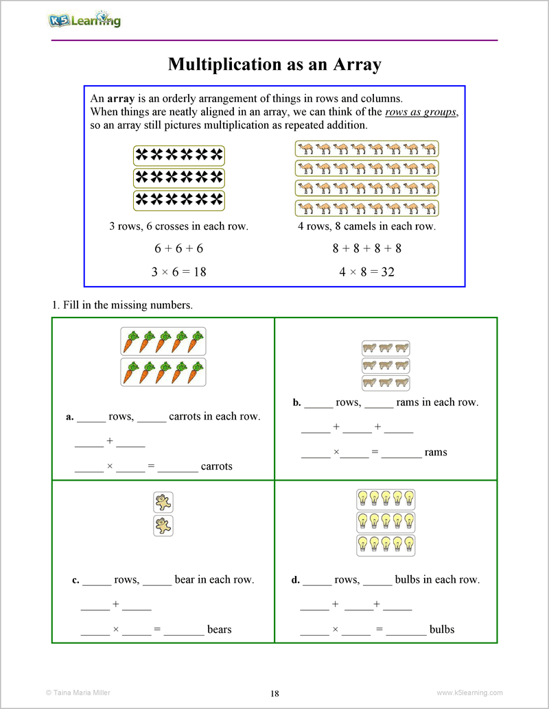 Multiplication Workbook For Grades 2 3 K5 Bookstore Grade 3 Multiplication Worksheets Free Printables Math Worksheets Worksheets Library