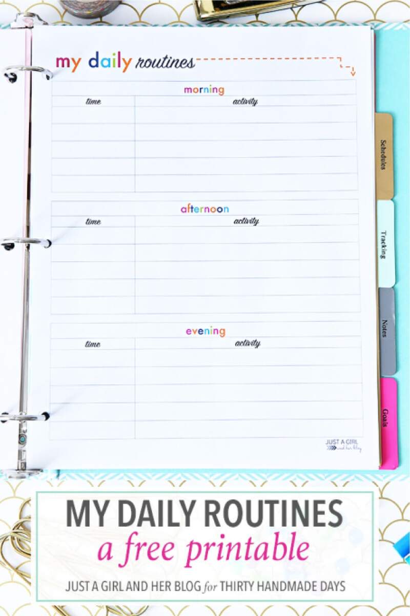 My Daily Routine Printable My Daily Routine Printable