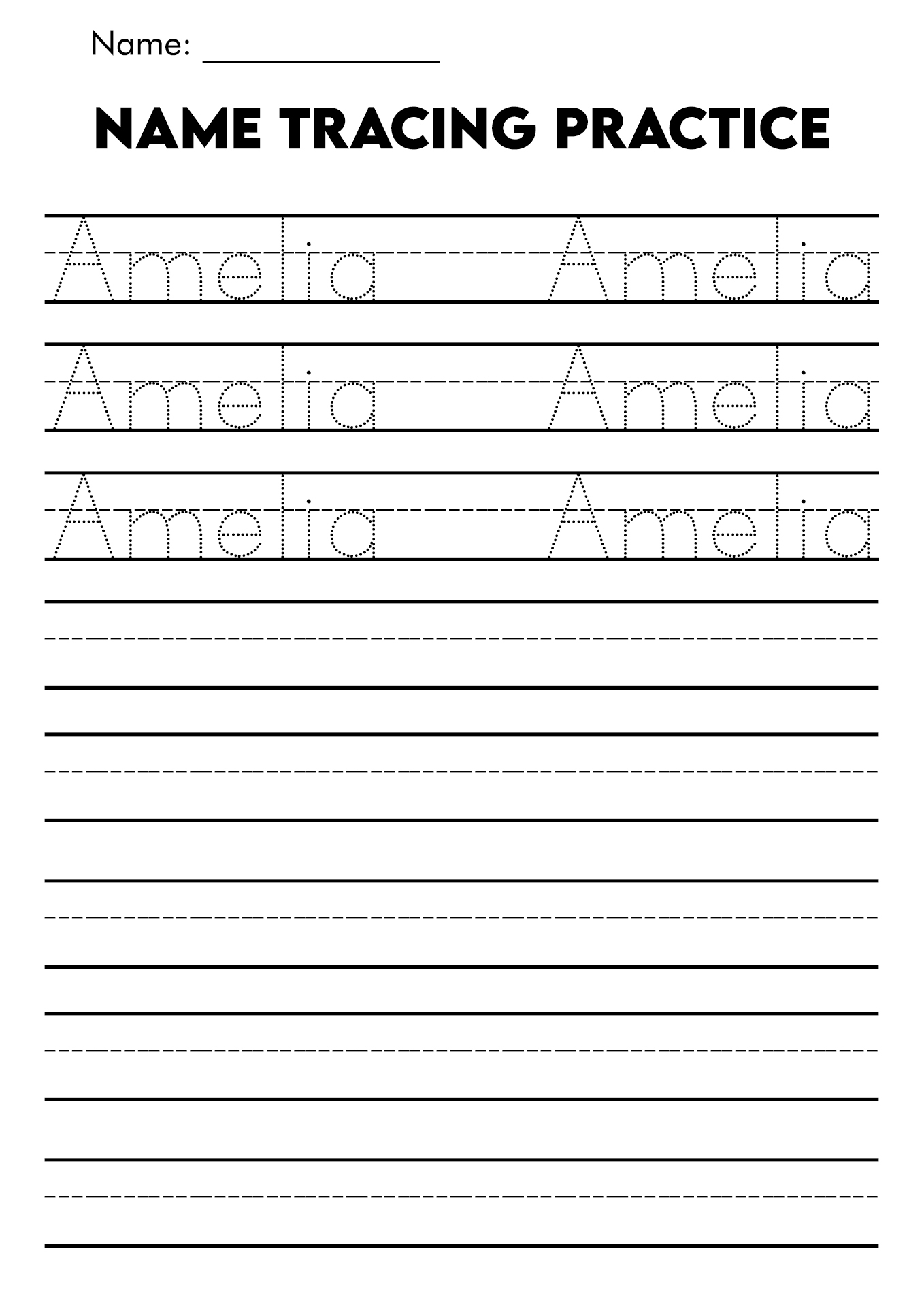 Name Tracing Worksheets Printable Tracing The Letters In My Name Worksheets
