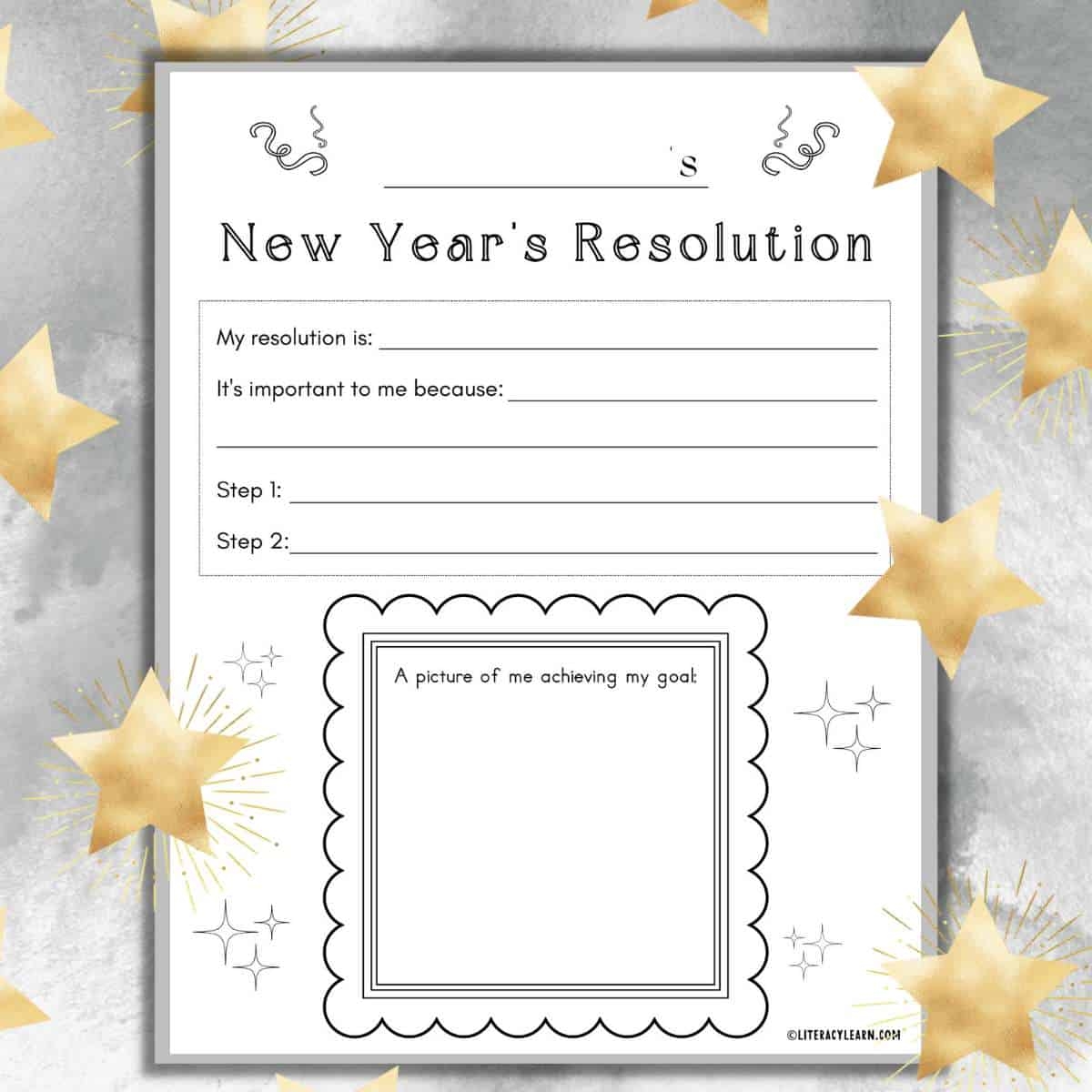 New Year S Resolution Worksheet Free Printable PDF Your Therapy Source