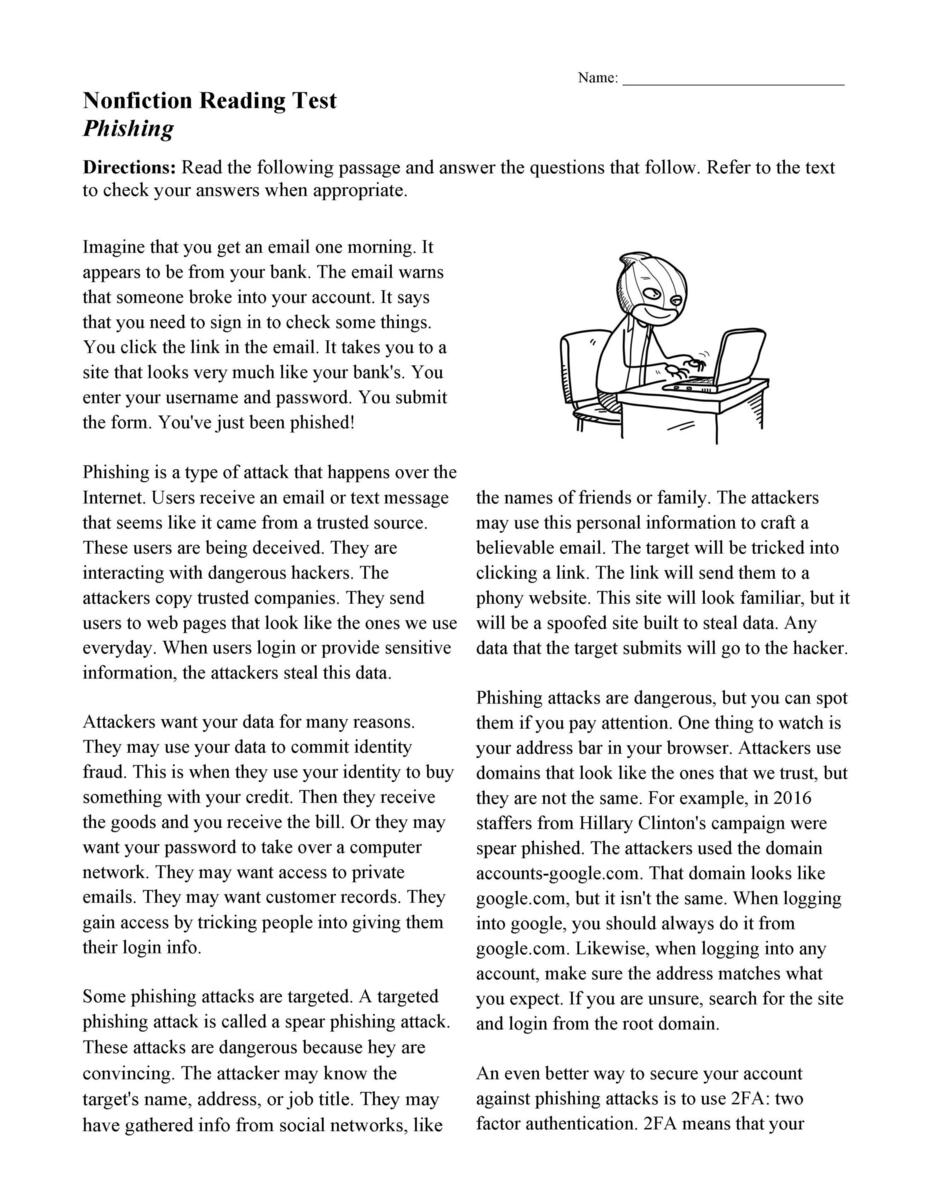FREE Simplified Reading Comprehension Worksheets Worksheets Library