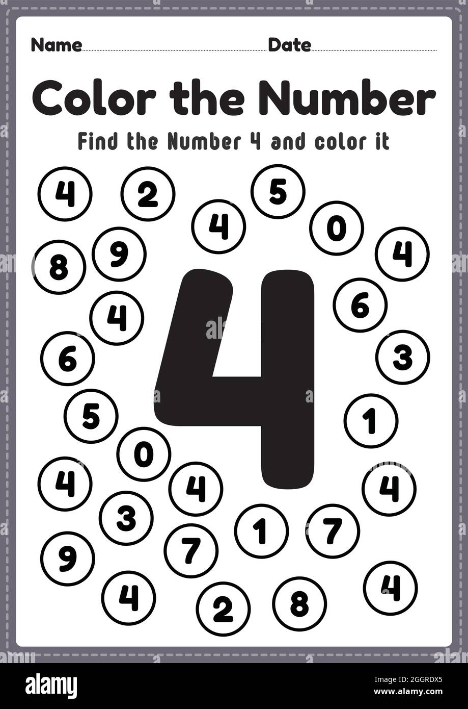 Number 4 Worksheets FREE Tracing Counting Printables
