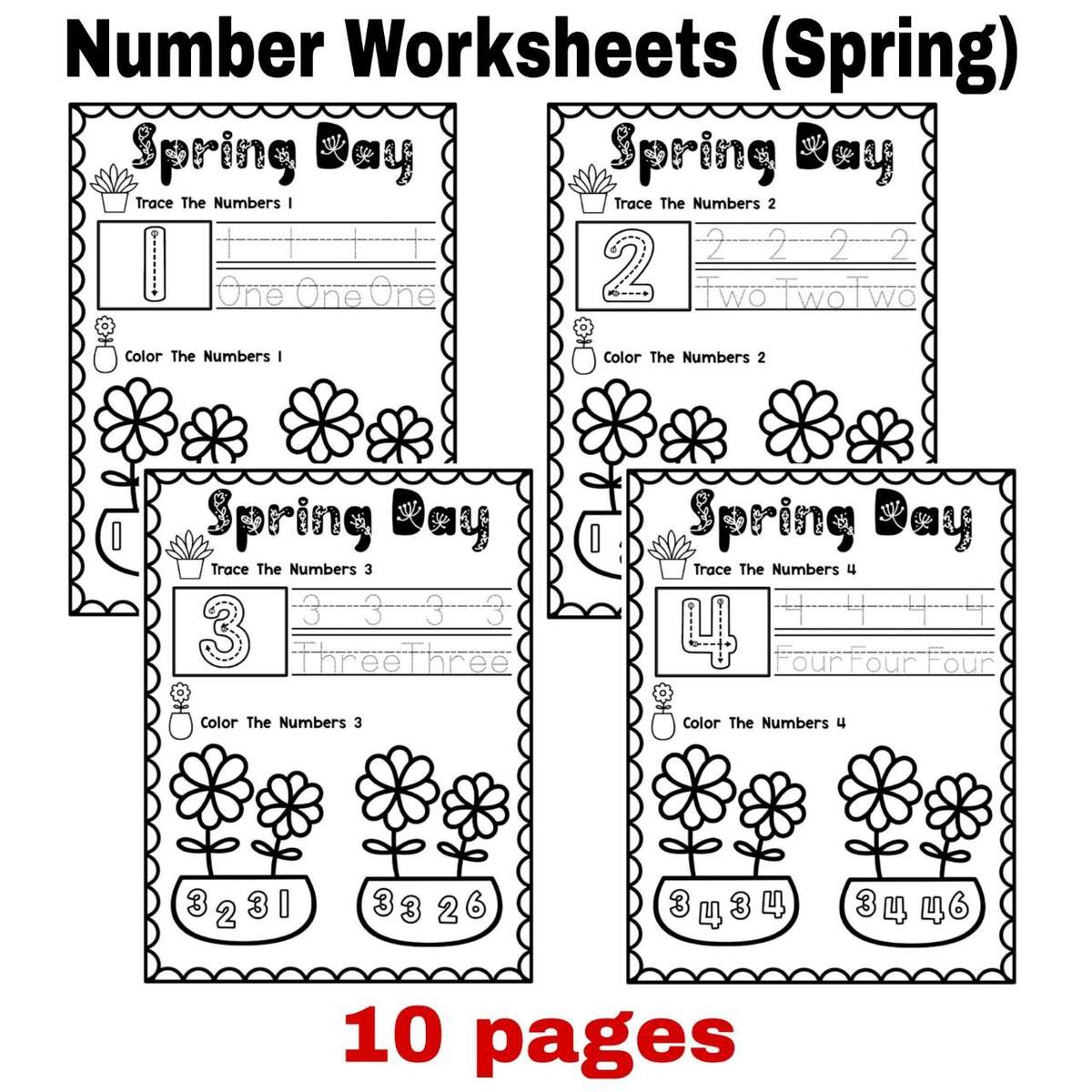Number Worksheets Spring Made By Teachers Number Worksheets Spring Made By Teachers