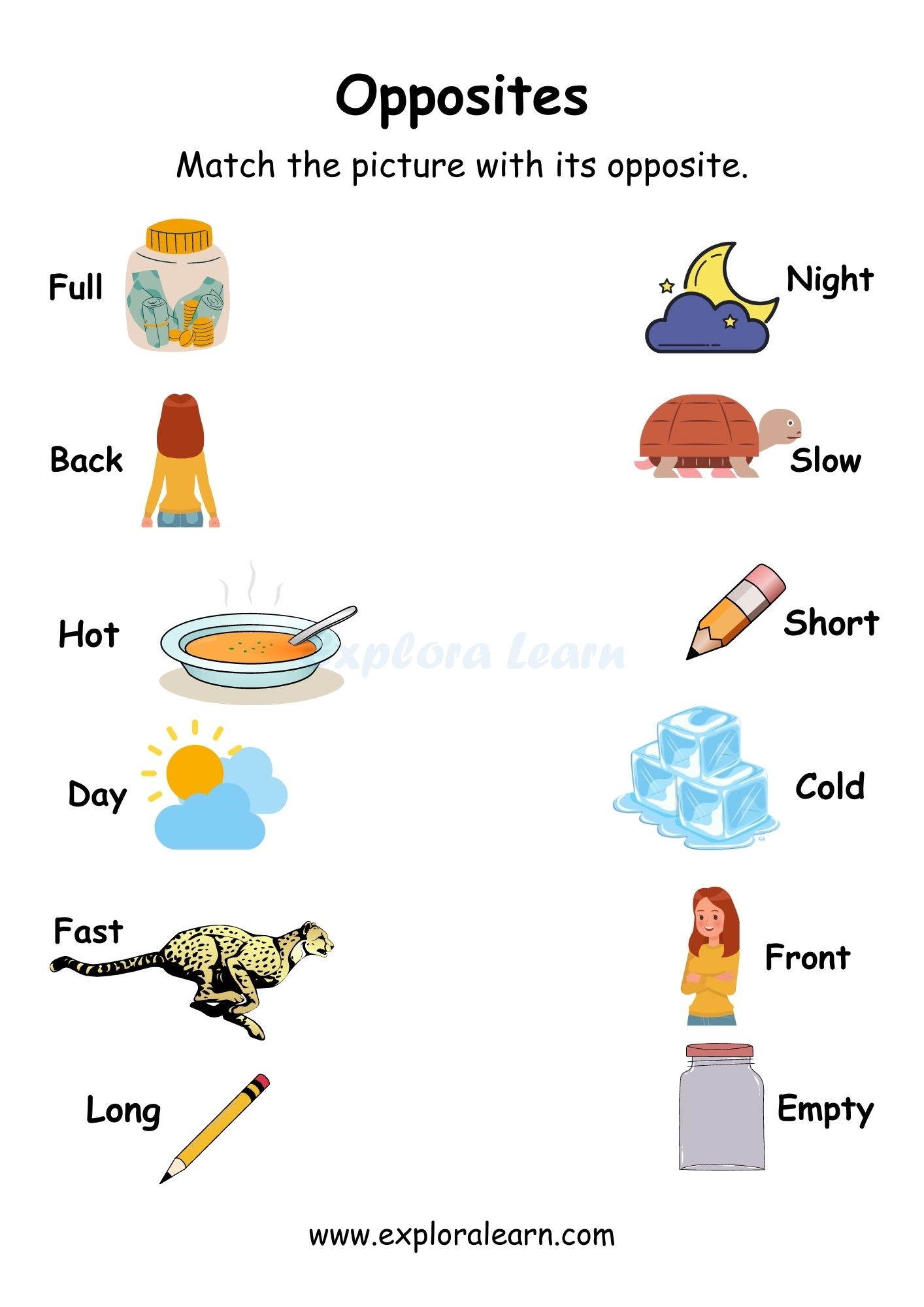 Opposites Comparison Worksheets For Preschool And Kindergarten 2 To 6 Years Kids FREE Opposites Worksheets And Activity For Preschool And Kindergarten
