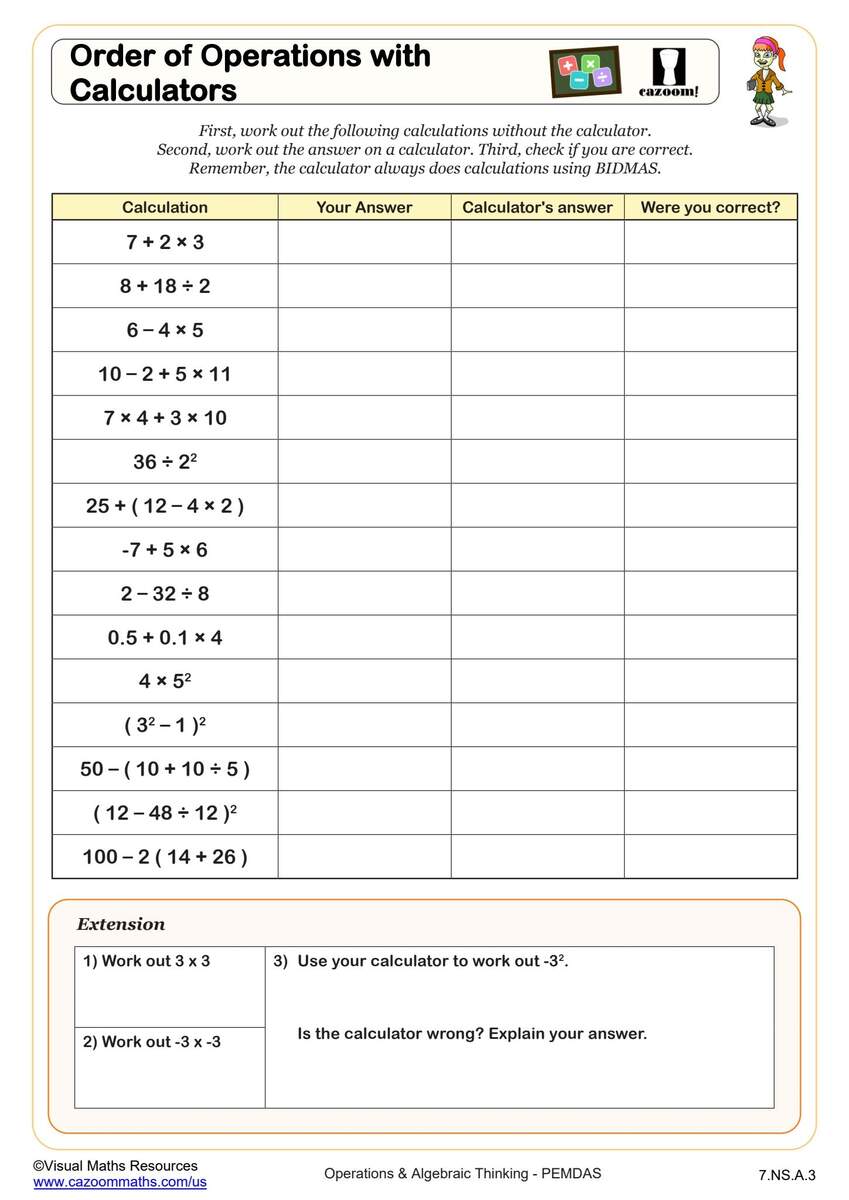 Order Of Operations Practice Worksheet Worksheets Worksheets