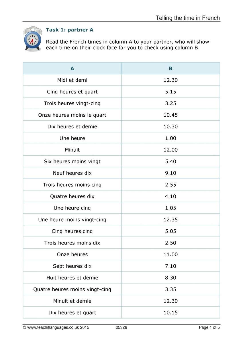 Free French Time Worksheet Download Free French Time Worksheet Png Images Free Worksheets On Clipart Library